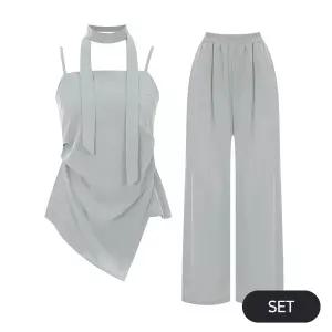 [페이지플린] 스트랩블라우스팬츠세트_P6BSE003C