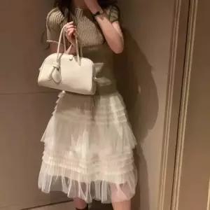 여성용 치마 망사 데일룩 쉬폰 플리츠 봄가을 레이스사 허리밴딩볼륨 DAOL1