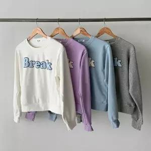 [하프클럽/다잇템]여성 개강 보라색 SS 세미크롭 패션 맨투맨