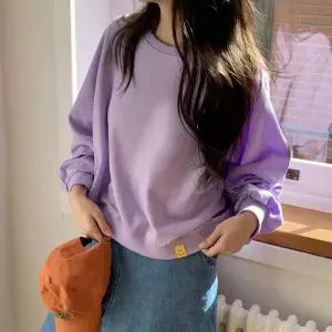 [하프클럽/옷자락]여성 사계절 데일리 루즈핏 면 기본 맨투맨