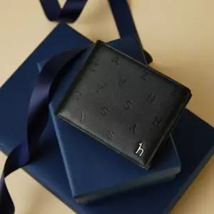 [헤지스](대구신세계)[GOLDEN LANE] 블랙 음각패턴 소가죽 머니클립 HJWA6F562BK