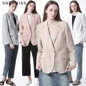 [쉬즈미스(SHESMISS)] 린넨 싱글 원버튼 자켓_18148386_588585