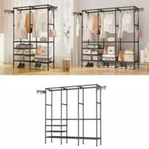 [JED] 멀티 수납 2단 조립식 블랙 행거 1개