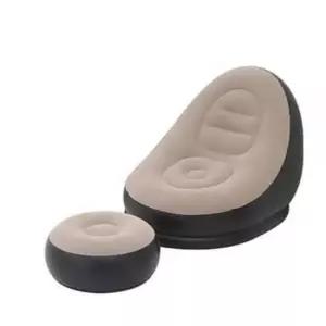 자취방 소파 1인용 에어소파 스툴세트 브라운 쇼파의자