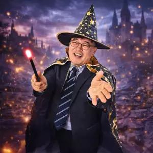 (튼튼)불빛 마술사 의상 세트 (망토 + LED 소품)간단한 배우기 매듭 발표회 방과후수업 신기한 실크 어린이