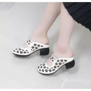 [라운슈][라운슈] 소가죽 메리제인 뮬 미들힐 4.5cm (47733911)