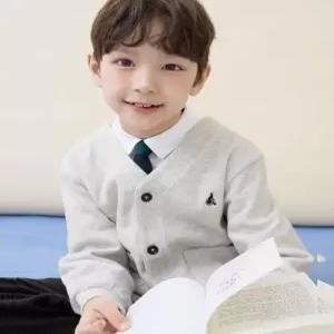 [국내백화점] 빈폴 키즈 와플 소재 카디건 상하세트 베이지 간절기코디