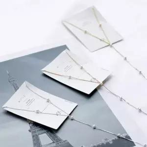 (실버) 진주 라인 롱 목걸이