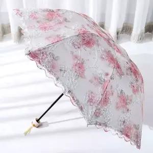 로즈 레이스 자수 양산