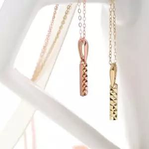 14K 스틱 컷팅 바 베이직 금 목걸이 45cm 러블리목걸이