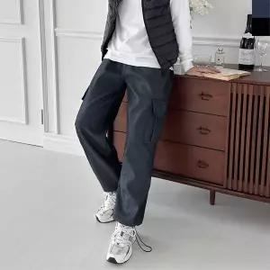 [셀러에이드]WL GAA HD-B186M 남자 겨울기모 웜 카고 데님 스트링팬츠 방한바지