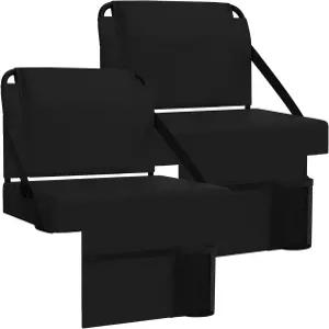 등받이가 있는 블리처용 ACIPENSER 2pcs 스타디움 시트 휴대용 블리처 의자 및 쿠션 포함 어깨 스트랩 컵