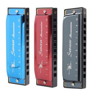 모두를 타입 블루스 하모니카 10홀 다이아토닉 C키 단자문 용 메탈 하프 케이스 포함 단자 오르간