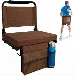 등 지지대가 있는 블리처스용 스타디움 시트 스포츠 경기용 접이식 블리처 쿠션 및 어깨 스트랩이 콘서트