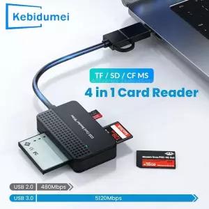 CF카드리더기 올인원 메모리 카드 리더기 SD TF CF MS 컴팩트 플래시 어댑터 USB-C 스마트 20cm 케이블 노