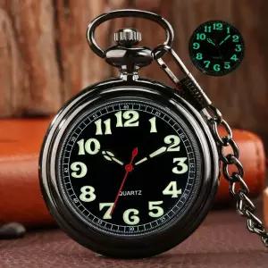 빈티지 회중시계 학생걸이 방수 야광 목걸이 시험 기계식 레트로 석영 기계 남녀 플랩 클립