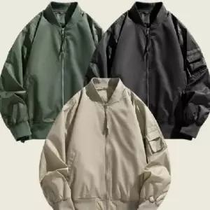 남성 포켓 자켓 아웃도어 블루종 바람막이 항공 점퍼