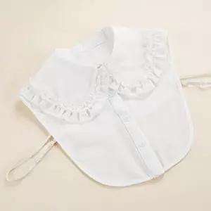 이중 프릴 빅 페이크 카라 레이어드 셔츠 넥케이프