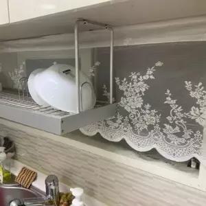 주방 창문가림막 레이스 짧은커튼 화이트 림막 작은창커튼 주방창 창 리개