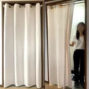 공간분리 아일렛 문 가리개 커튼 아이보리 200cm 방문 가리개커튼 가림천