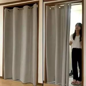 공간분리 아일렛 문 가리개 커튼 그레이 200cm 가리개커튼 방문 가림천