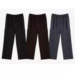 [골드스마일]겨울 따뜻한 남자 스웨이드 카고 와이드 팬츠 바지 겨울니트바지