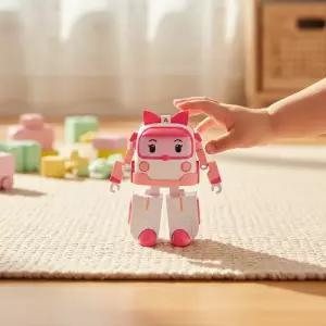 로보카폴리 변신로봇 디럭스 (엠버) 캐릭터 장난감 불빛 피규어 자동차 프릭션 모형 로보트