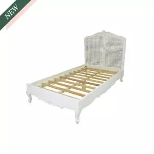 메종드다채로움 BLANC239 블랑 차밍 라탄 엔틱 화이트 슈퍼싱글침대SS 프레임