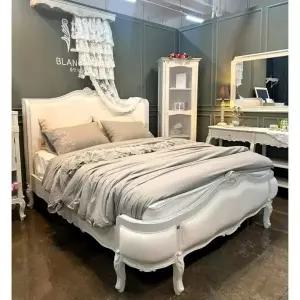 메종드다채로움 BLANC 82 블랑 린넨 엔틱 화이트 킹침대 프레임