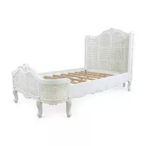 메종드다채로움 BLANC81 블랑 라탄 엔틱 화이트 슈퍼싱글침대SS 프레임
