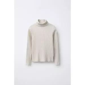 [국내배송] 자라 ZARA 터틀넥 리브드 티셔츠 - 크림 937898