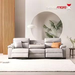 [시트앤모어]시저 전동 4인용 리클라이너 소파(쿨그레이)