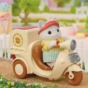 실바니안 패밀리 라떼고양이의 햄버거카트 인형 피규어 장난감