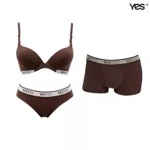 [롯데백화점]예스 브라운 아웃밴드 커플속옷세트 YSWBB775YSWPB775YSMDB775