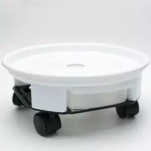 [생활] 원형 물받이포함 이동식 원 바퀴달린 중형 화분받침대