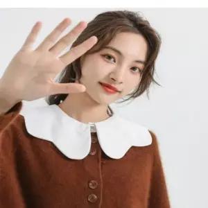 여자 물결라인 라운드 레이어드 넥케이프 페이크 카라