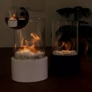 불멍 가정용 에탄올 화목 난로 램프 원형 (화이트)