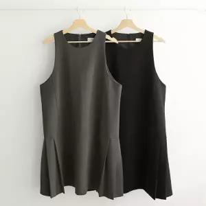 [다잇템] 여성 쁘띠 들러리 슬리브리스 에이라인 아코디언 큰사이즈 패션 드레스