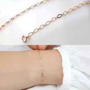 14K 마름모 체인 레이어드 로즈골드 금 팔찌 아내선물 여자팔찌선물