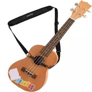 조절 가능한 우쿨렐레 스트랩 노 드릴 클립 더블 J 훅 어깨 대부분의 표준 악기 액세서리 핸즈프리 작은