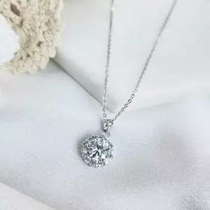 다이아몬드 주얼 다이아 꽃 클러스터 스터드 목걸이