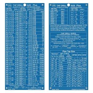 탭 드릴 사이즈 참고표 스레드 ISO NPT UNC 포함 NPTF 가이드 UNF 인치/미터법 차트
