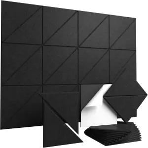 비쉬풀 음향 패널 필 앤 스틱 흡음 벽 에코 저감을 위한 10팩 12인치 x 고밀도 펠트 홈 시어터 스튜디오 및