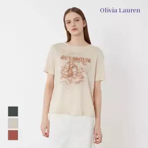 [올리비아로렌] 프린팅 린넨 티셔츠_VOBAS3M4171