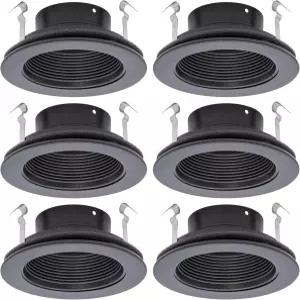 프로큐루 6팩 4인치 오목 캔 트림 브라운 오일 스텝 러빙 배플 라이트 브론즈 다크 메탈