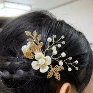 올림머리핀 헤어비녀 한복머리핀 헤어코사지 한복비녀 혼주뒤꽃이 골드