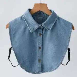 베이직 데님 넥케이프 페이크카라 이너셔츠 청 카라넥