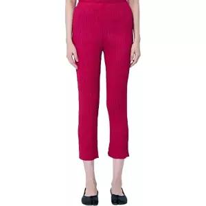 [이세이미야케 플리츠플리즈]플리츠 플리세 이세이미야케 미드라이즈 테이퍼드 크롭 팬츠 레드 PP48 JF407