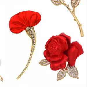 카네이션 브로치 보석 옷핀 스승의날 뱃지 어버이날 꽃 코사지 선물 부모님 꽃브로치 감사 선생님