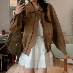 세무 여성 숏 시보리 카라 스웨이드 봄 가을 점퍼 자켓